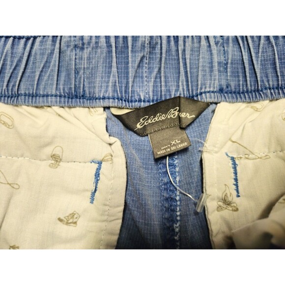 Lot Of Two Men's EDDIE BAUER Elastic Pull-On Shorts  Pockets Hiking Outdoors XL - Picture 2 of 9